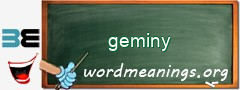 WordMeaning blackboard for geminy